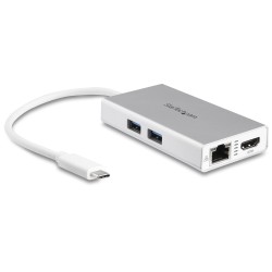 StarTech.com USB-C Multiport Adapter, USB-C Travel Docking 4K HDMI, 60W Power Delivery GbE, 2pt USB-A 3.0 Hub.