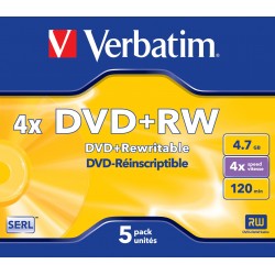 5x DVD+RW 16X VERBATIM