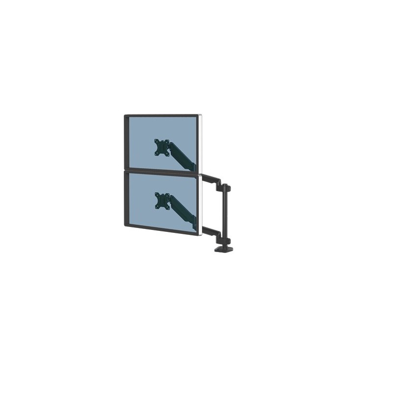 FELLOWES Bras porte-écrans double vertical Platinum Series jusqu'à 32" - hauteur ajustable 2 ports USB - Noir.