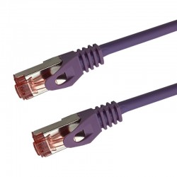 Cordon Cat 6 SSTP LSOH Violet 2 m Snagless avec fiche de test.