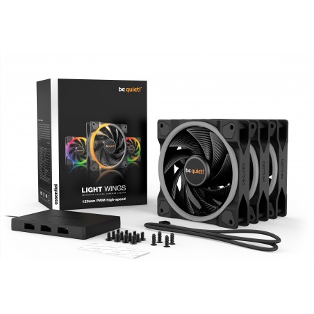 3x BeQuiet Light Wings 120 PWM ARGB HSP