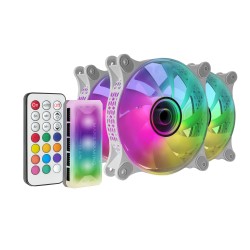 3x Mars Gaming MF-3D RGB 12cm Blanc