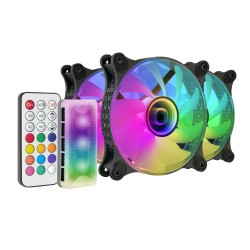 3x Mars Gaming MF-3D RGB 12cm Noir