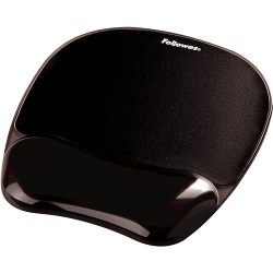 FELLOWES Tapis de souris Repose-poignets Gel Crystal™ Noir.