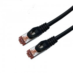 Cordon Cat 6 SSTP LSOH Noir 2 m Snagless avec fiche de test.