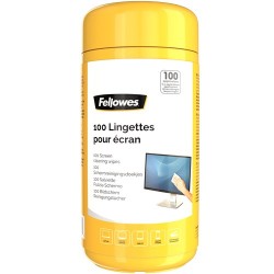 ***Fellowes 100 lingettes pour écra.