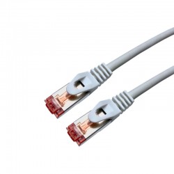 Cordon Cat 6 SSTP LSOH Blanc 3 m Snagless avec fiche de test.