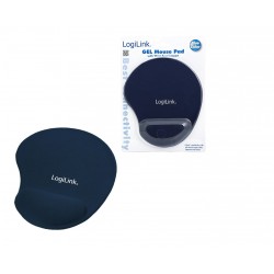 Tapis de souris repose poignet bleu.