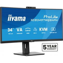 iiyama ProLite XCB3497WQSNPH-B1 incurvé   haut-parleurs   Webcam 2xHDMI, DisplayPort, USB-C.