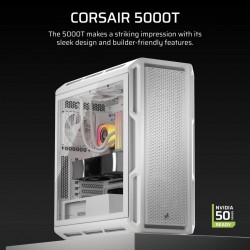 Corsair 5000T LX RGB TG MT Blanc