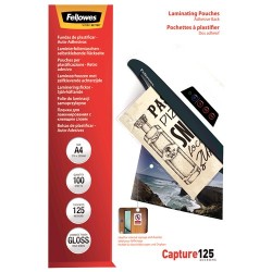 Fellowes Pochettes A4 125 mic do adhésif x100