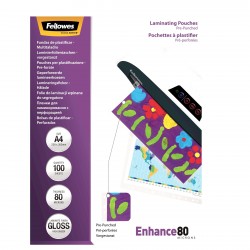 Fellowes Pochettes perforées 228x303 80 mic x100