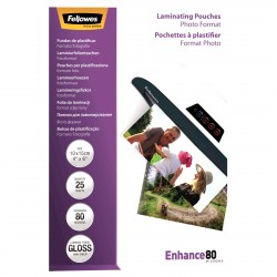 Fellowes Pochettes 10x15cm 80 mi x25