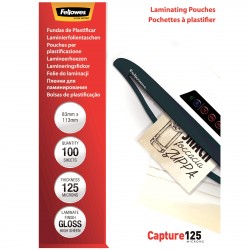 Fellowes Pochettes 83x113mm 125 mic x100