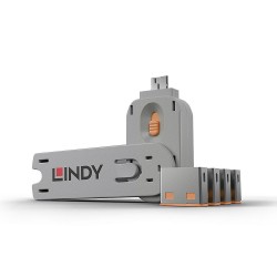 Lindy Cle verrou USB-A x4 Orange