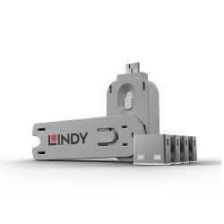 Lindy Cle verrou USB-A x4 Blanc