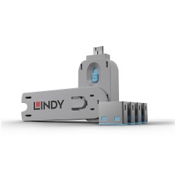 Lindy Cle verrou USB-A x4 Bleu