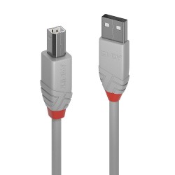 Lindy USB-A 1m Gris Anthra