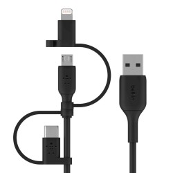 Belkin USB-A USB-C Lightning micro-USB 1m Noir