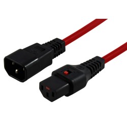 IEC Lock (2028115) 1m Rouge Rallonge secteur C13 C14