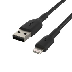 Belkin USB-A Lightning 1m tressé Noir