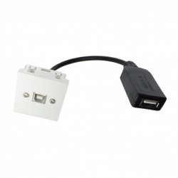 Plastron 45x45 USB-B 2.0 vers USB-A amplifié 20cm