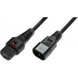 IEC Lock (2028157) 2m Noir Rallonge secteur C13 C14