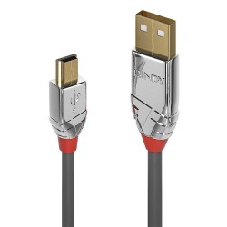 Lindy USB-A mini-B 1m Cromo