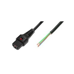 IEC Lock 1m Noir Cordon secteur C13 dénudé