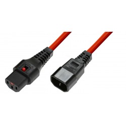 IEC Lock (2028211) 3m Rouge Rallonge secteur C13 C14