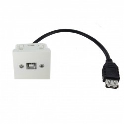 Plastron 45x45 USB-B 2,0 F vers USB-A F 20cm