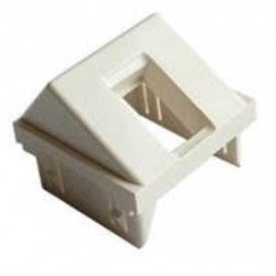 Plastron RJ45 inclinée Uptec 45x 1 embase Blanc
