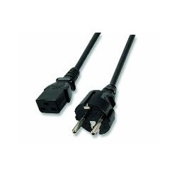 Cordon secteur 1,8m 2P+T C19 dro Noir
