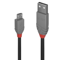 Lindy USB-A micro-B 0,2m Anthra