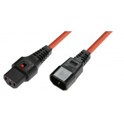 IEC Lock (2028091) 1m Orange Rallonge secteur C13 C14