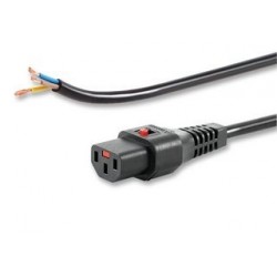 IEC Lock 2m Noir Cordon secteur C13 dénudé