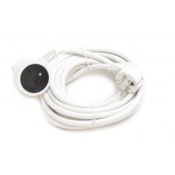 Rallonge secteur Blanc 3m 2P+T M Coudé Droit