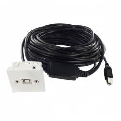 Plastron USB-B 2.0 10m F-M amplifié 45x45