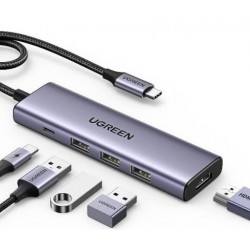 UGREEN Hub USB-C 5 ports HDMI PD 100W Gris